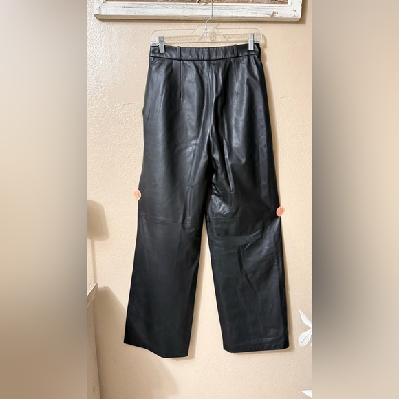 Loulou Studio noro 💯 % lambskin  leather Black Flare & Wide Leg pants - Picture 4 of 17